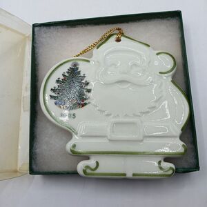 Cuthbertson Santa Shape Christmas Tree Porcelain Ornament w/ Box 1985 England